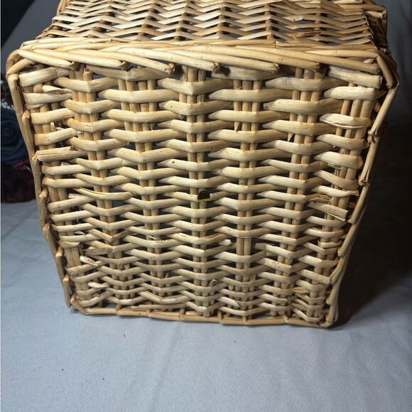 Square Wicker Basket Brown Woven Rattan Display Decor Organizer EPC - Picture 7 of 9